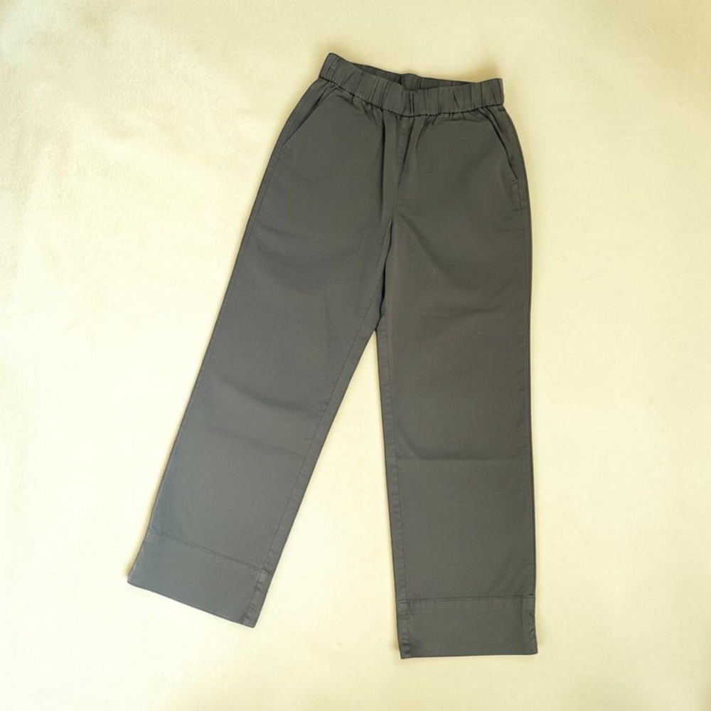 Everlane Organic Cotton Easy Pants Sage Green Elastic Waist Women's